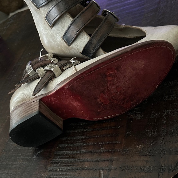 Freebird by Steven Women's Strappy Ankle Boots in Cream and Brown - Picture 4 of 11